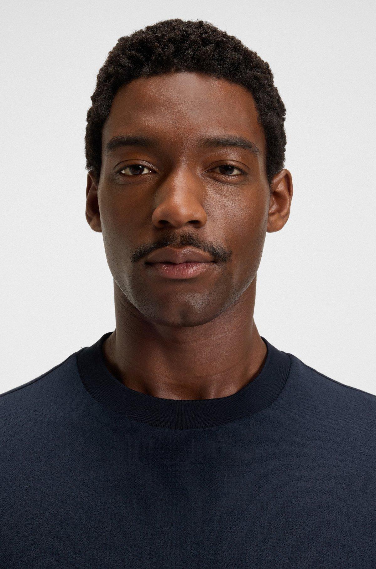 Cotton-piqué T-shirt with jacquard-woven back collar Product Image