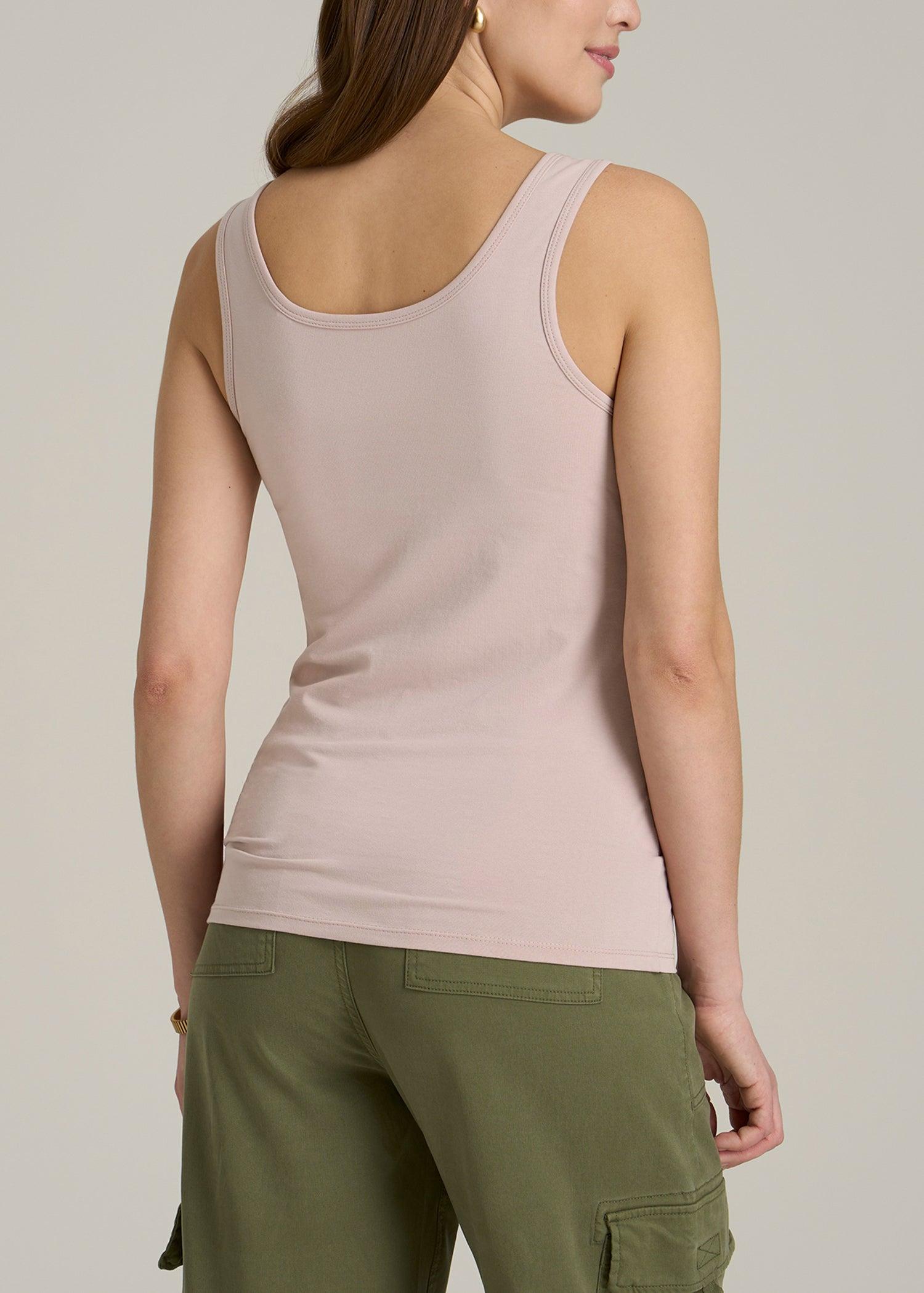 Slim Fit Jersey Tank Top for Tall Women in Desert Rose Female Product Image
