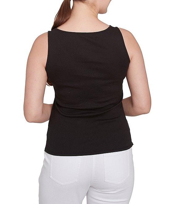 Ruby Rd. Scoop Neck Sleeveless Cotton Rib Knit Tank Product Image