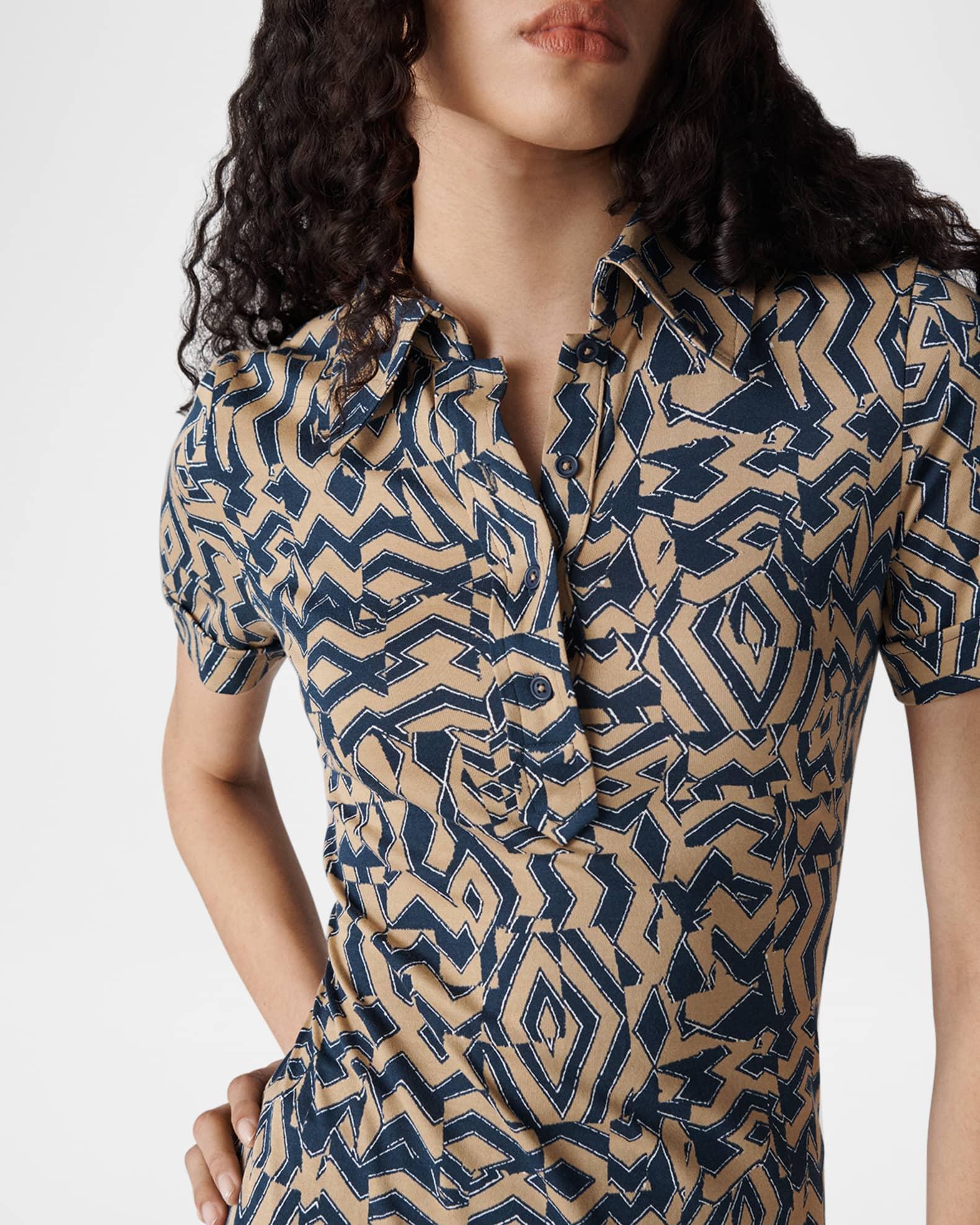 Rachel Ruched Geometric-Print Mini Dress Product Image