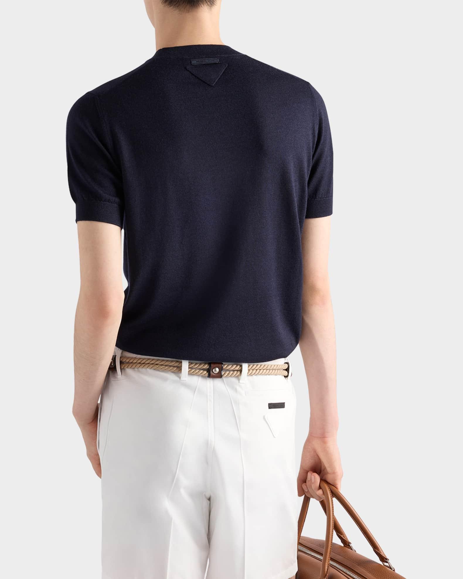 Men's Cashmere and Silk Knit Short-Sleeve Sweater Product Image