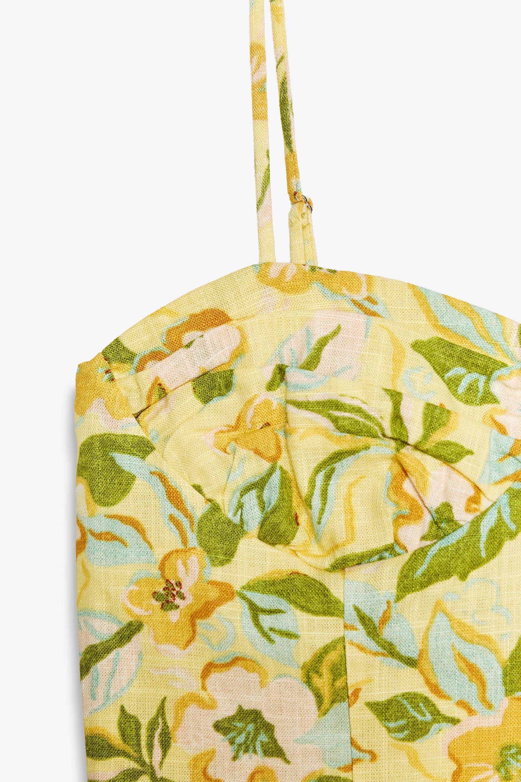 PRINTED LINEN CROP TOP Product Image