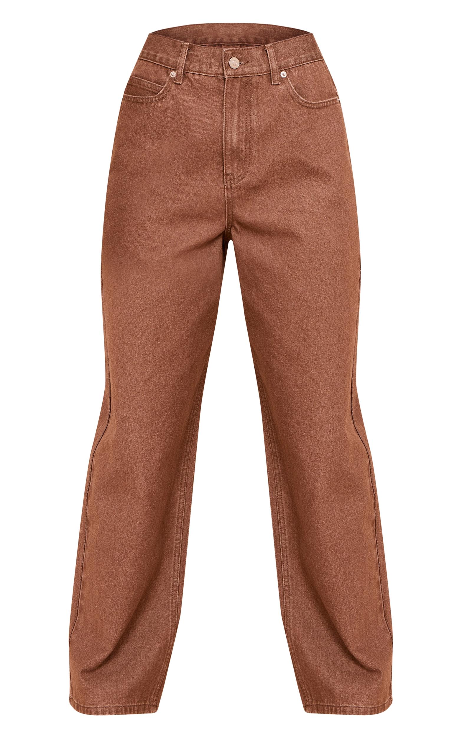 Brown Lightweight Slouchy Wide Leg Jean Product Image