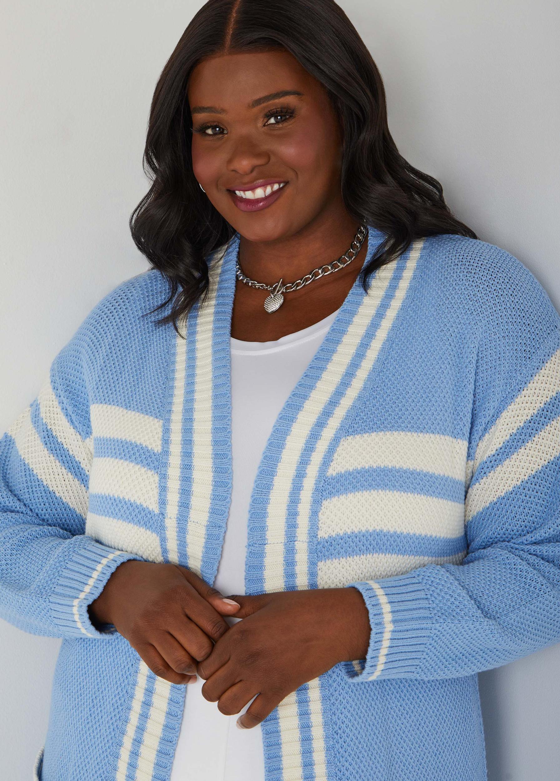 Open Front Striped Cardigan Product Image