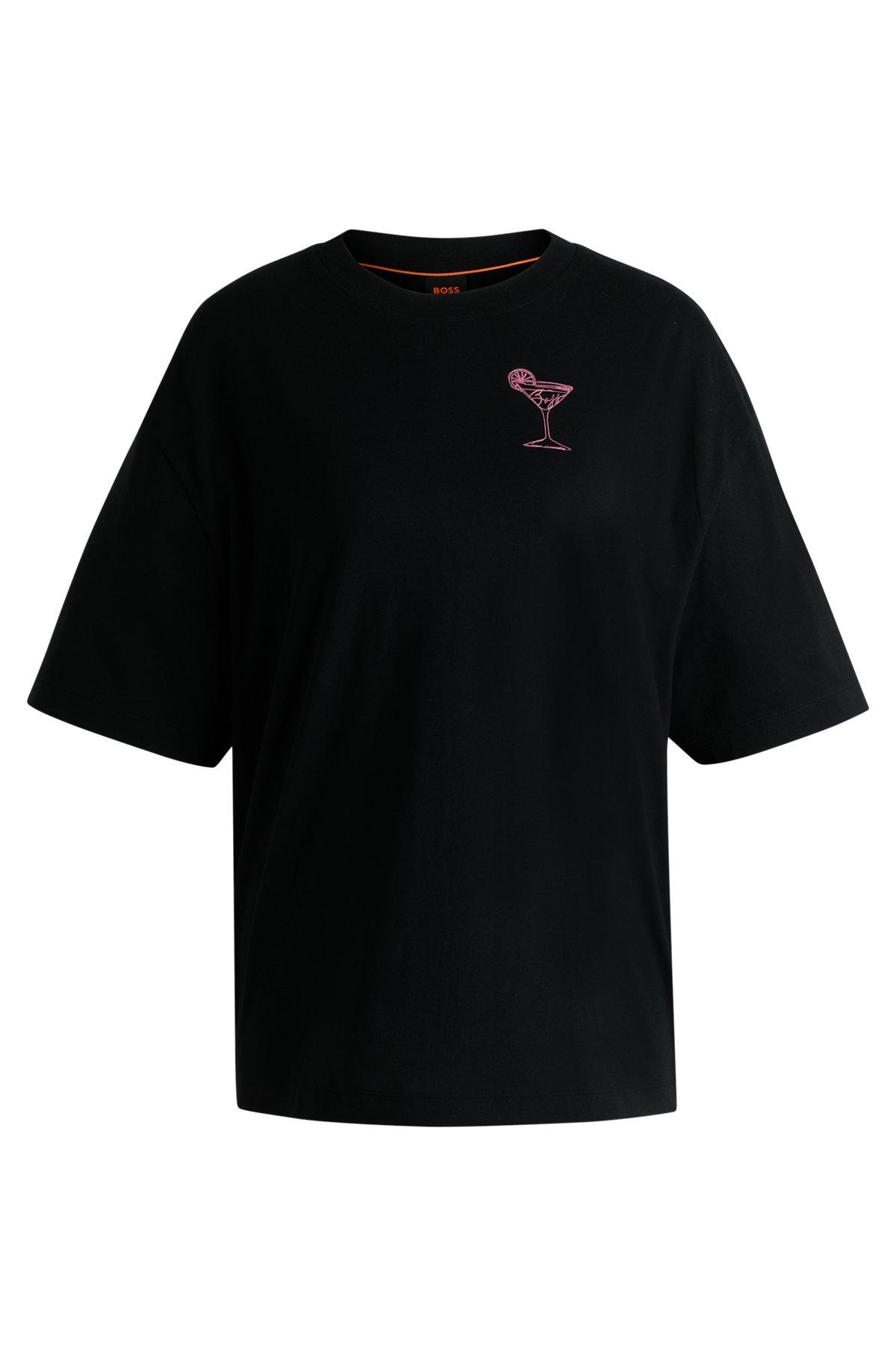 Oversize T-shirt in cotton jersey with logo artwork Product Image