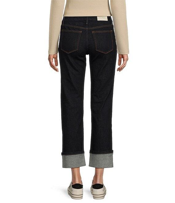Ceros Jeans Mid Rise Straight Leg Cuffed Jeans Product Image