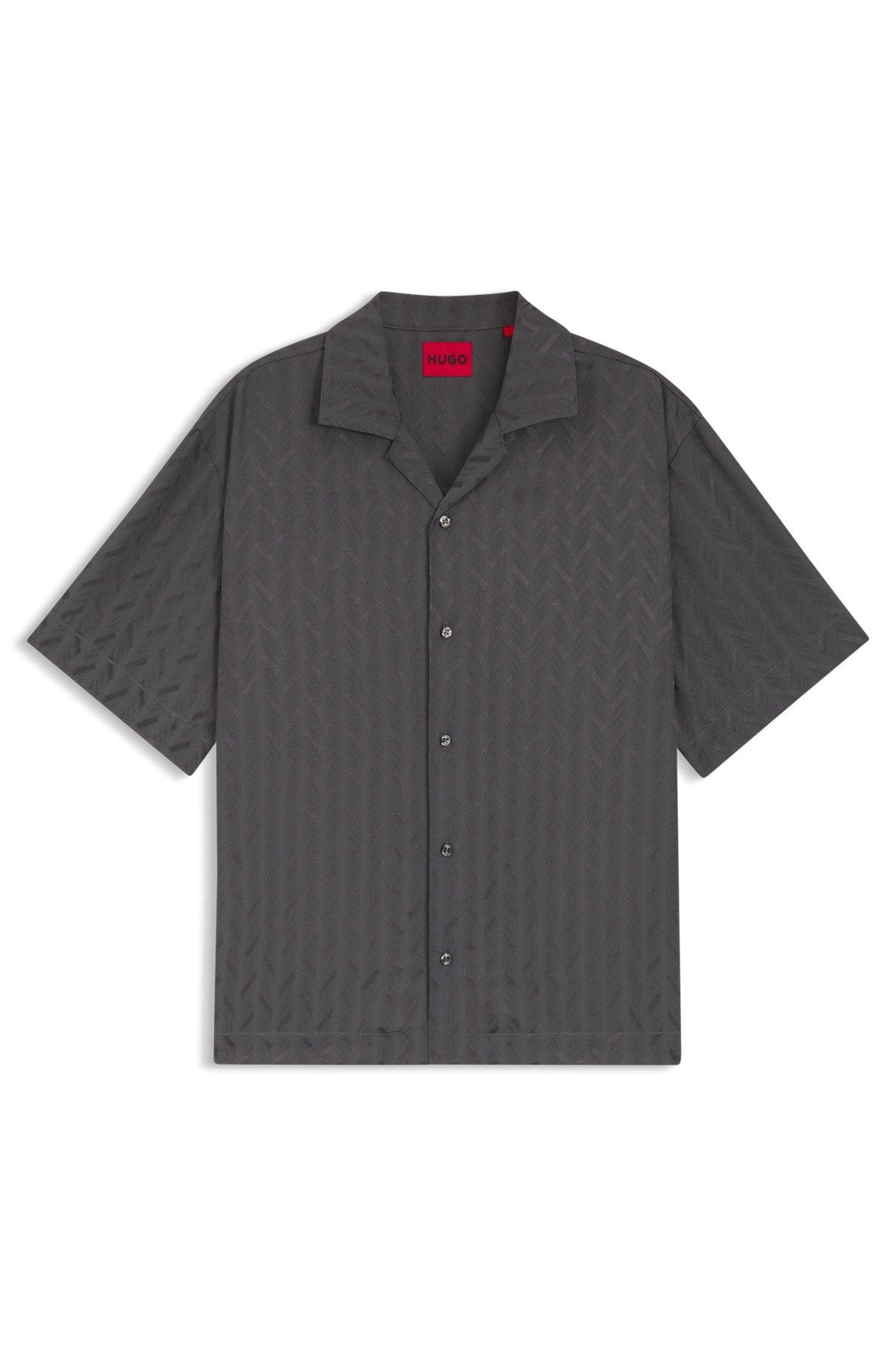 Oversized-fit shirt with jacquard pattern Product Image