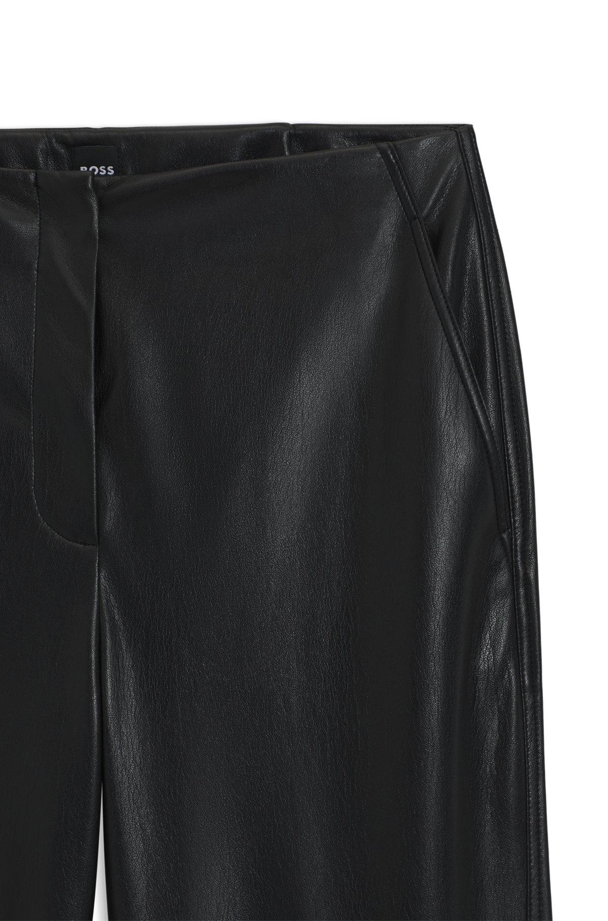 Straight-leg trousers in faux leather Product Image