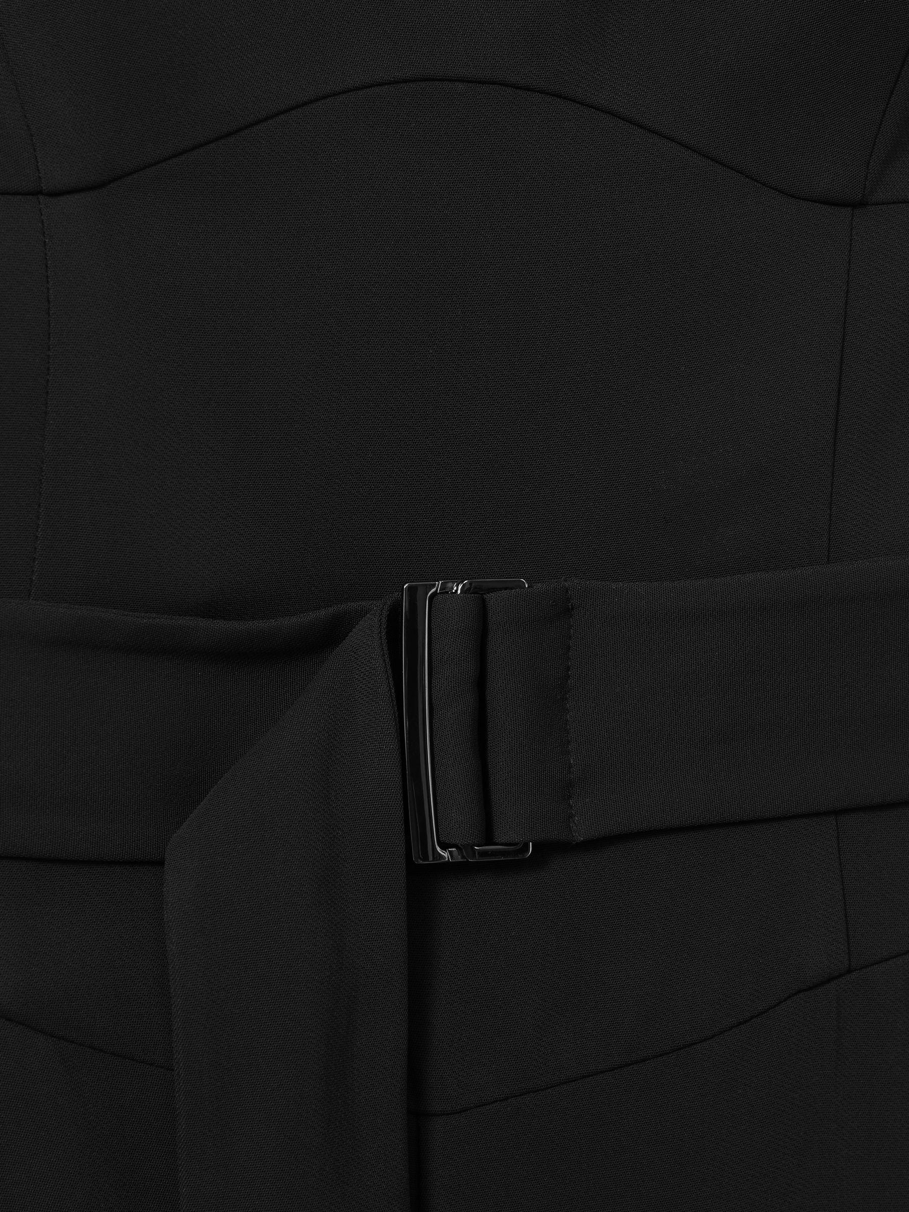 Cross Back Belted Jumpsuit in Black Product Image