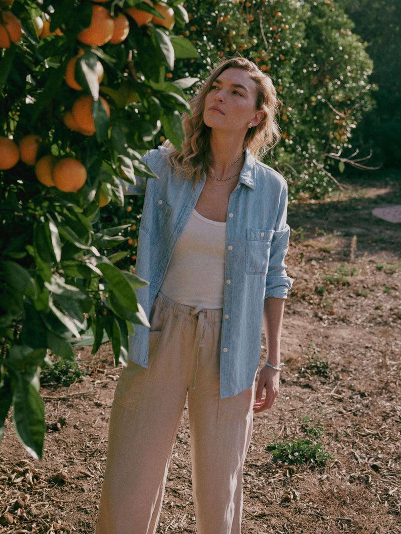 Tried & True Chambray Shirt - Mid Wash Product Image