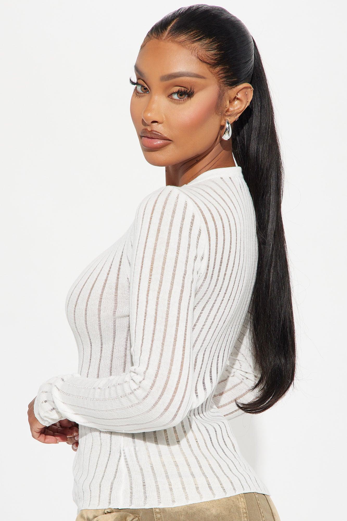 See Through You Sweater - Ivory Female Product Image