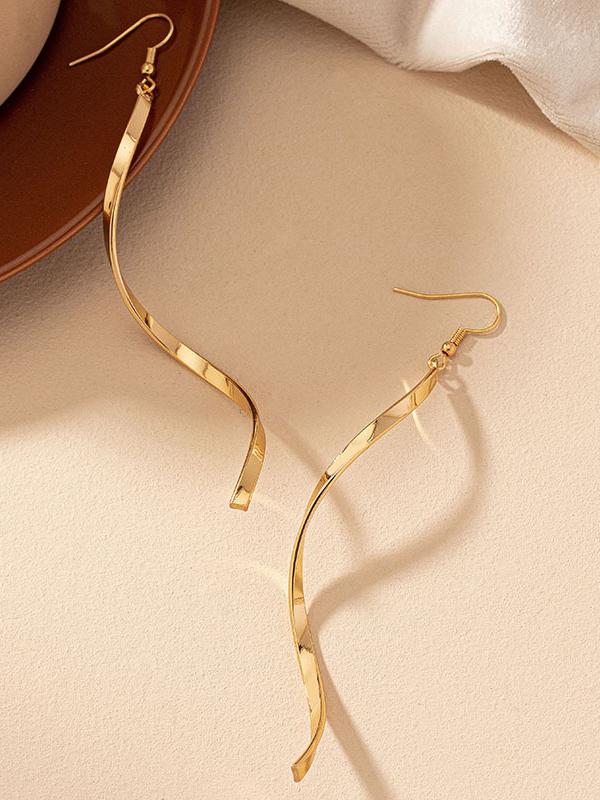 Solid Color Tasseled Spiral Eardrop Accessories Product Image