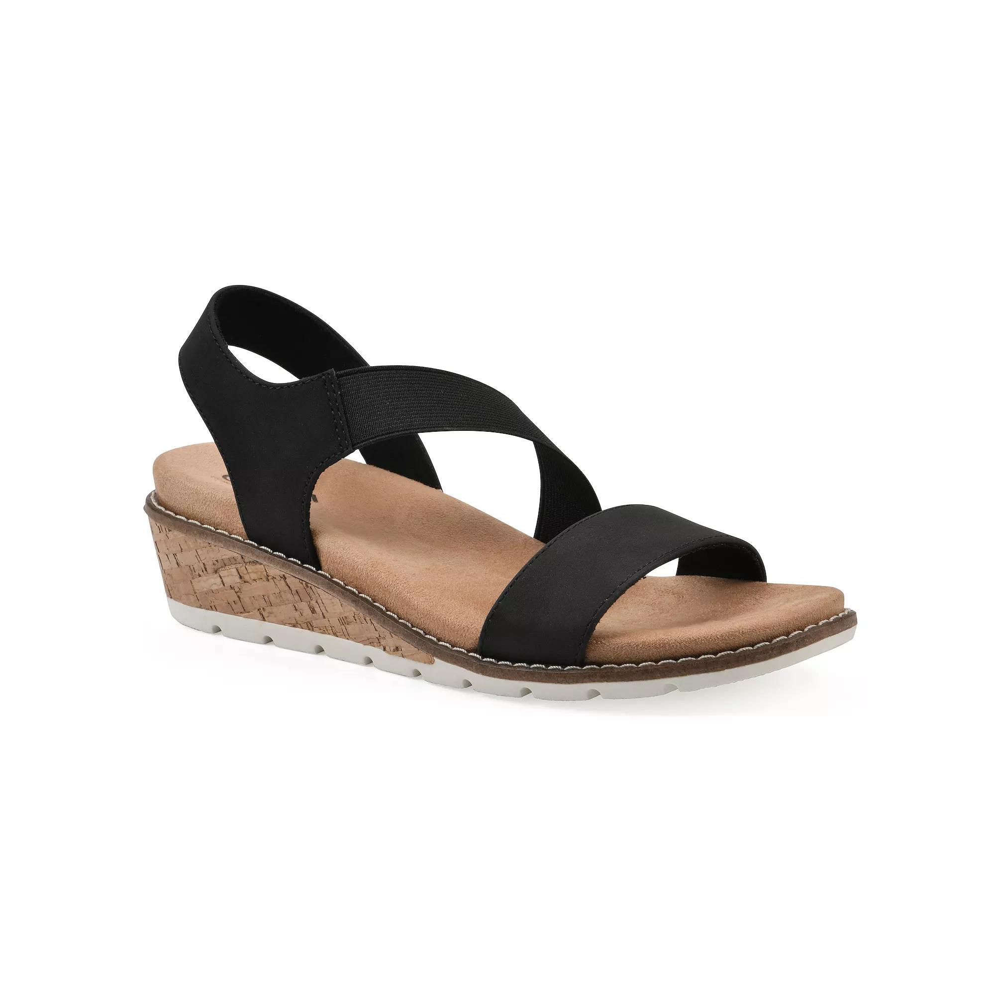 Cliffs by White Mountain Tinnley Women's Wedge Sandals, Size: 11, Black Nubuck Product Image
