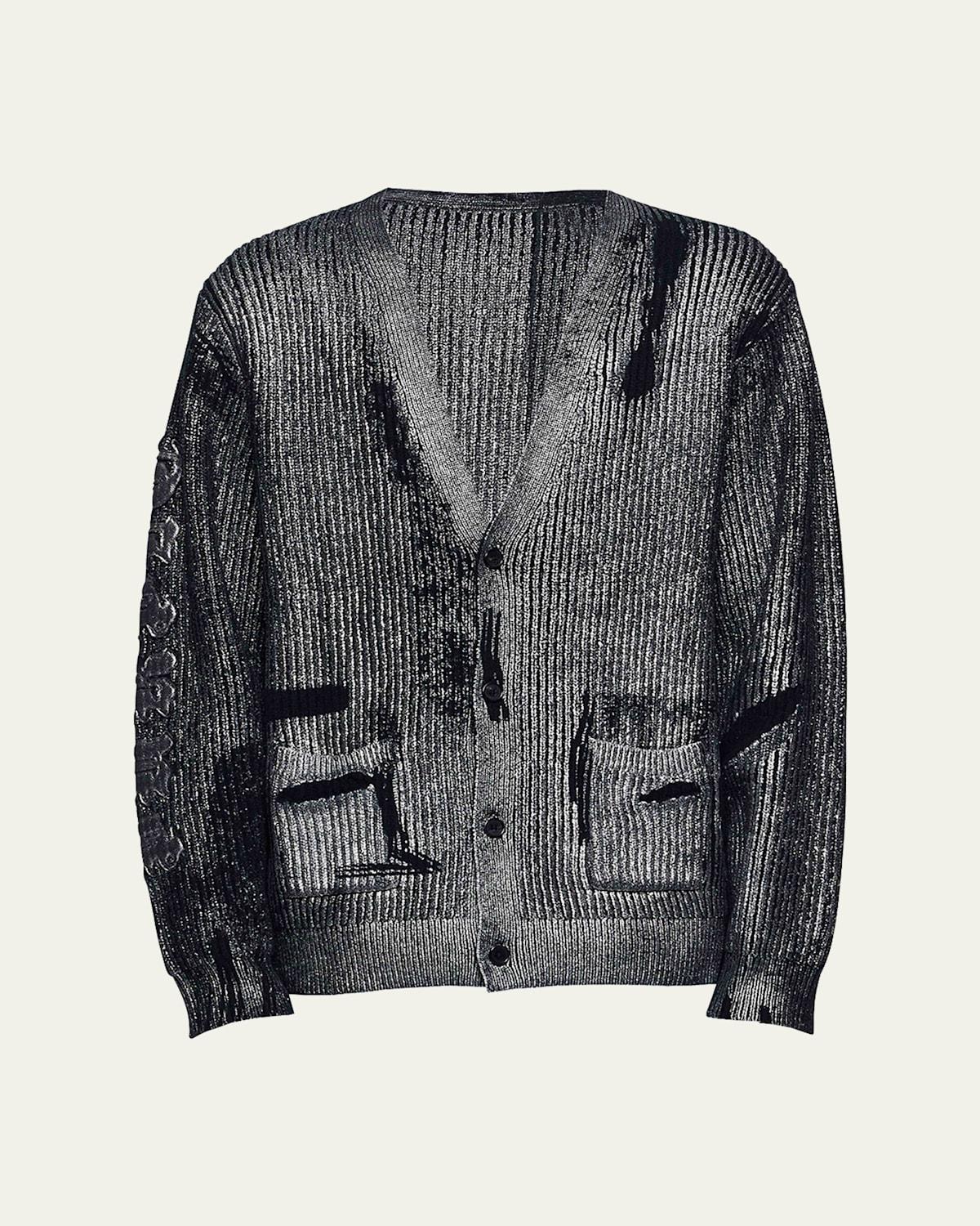 Mens Metallic Foil Cardigan Product Image