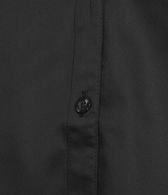 tyler boe Harper Woven Split V-Neck 3/4 Sleeve Button Front Shirt Product Image