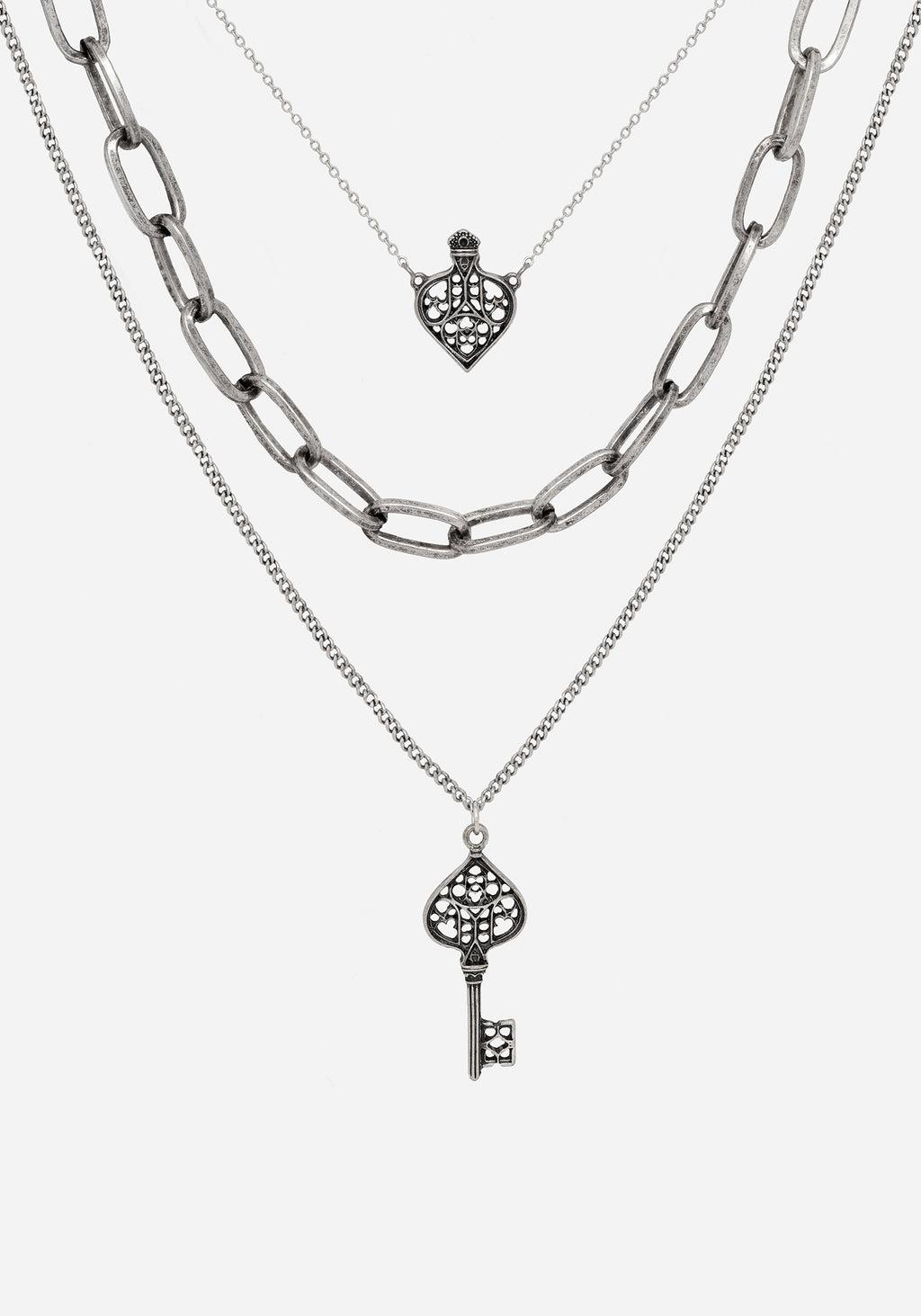 Claustrum Gothic Key Layered Necklace Product Image