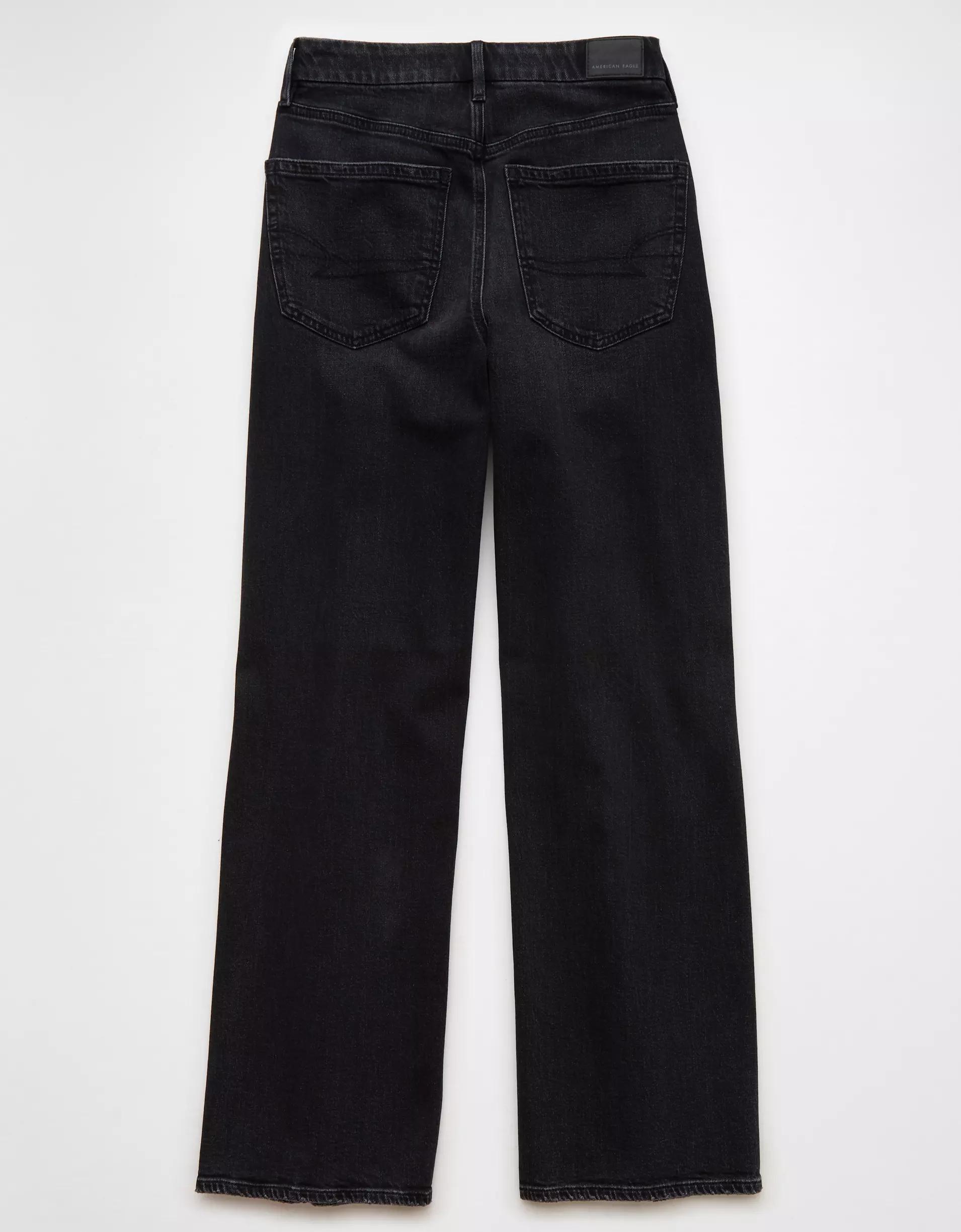 AE Strigid Ripped Curvy Super High-Waisted Baggy Straight Jean Product Image