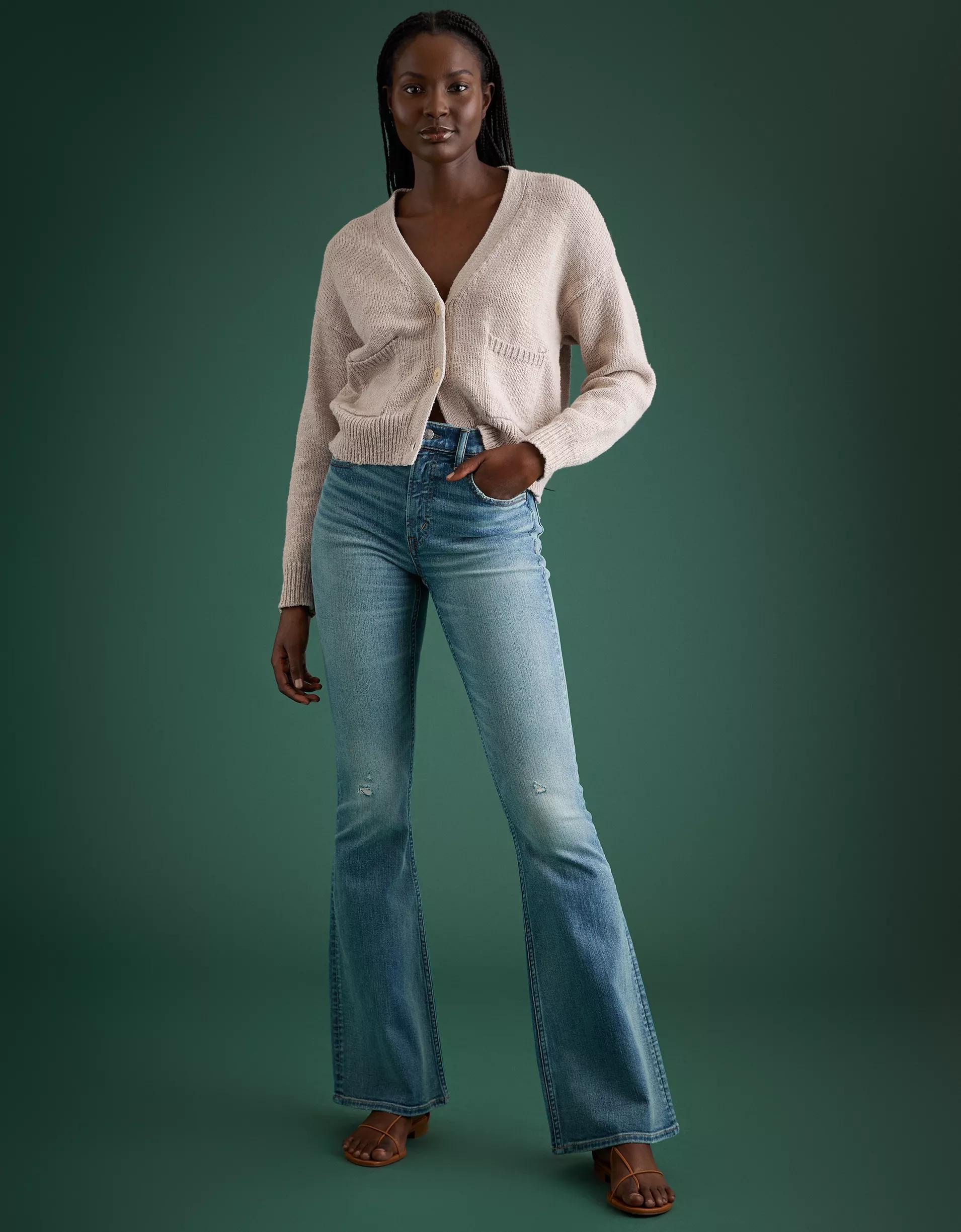 AE77 Premium High-Waisted Flare Jean Product Image