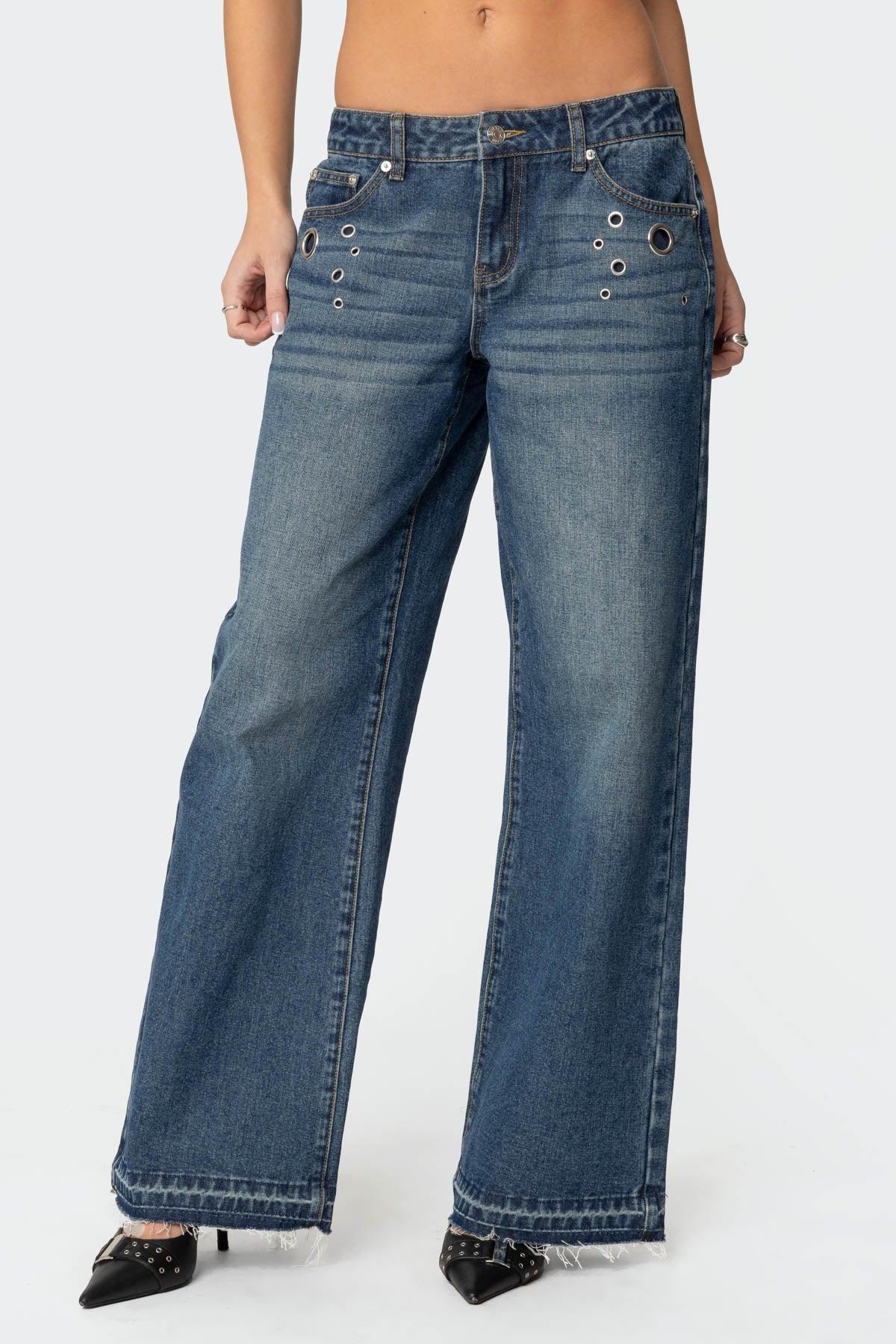 Davis Grommet Low Rise Baggy Jeans Product Image