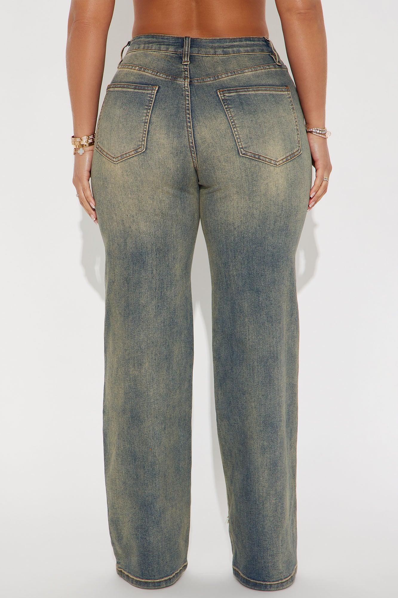 Sara Star Stretch Tinted Straight Leg Jeans - Vintage Wash Product Image