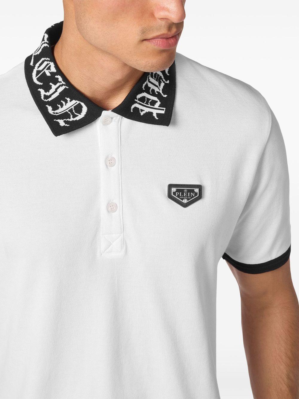 logo-plaque cotton polo shirt Product Image