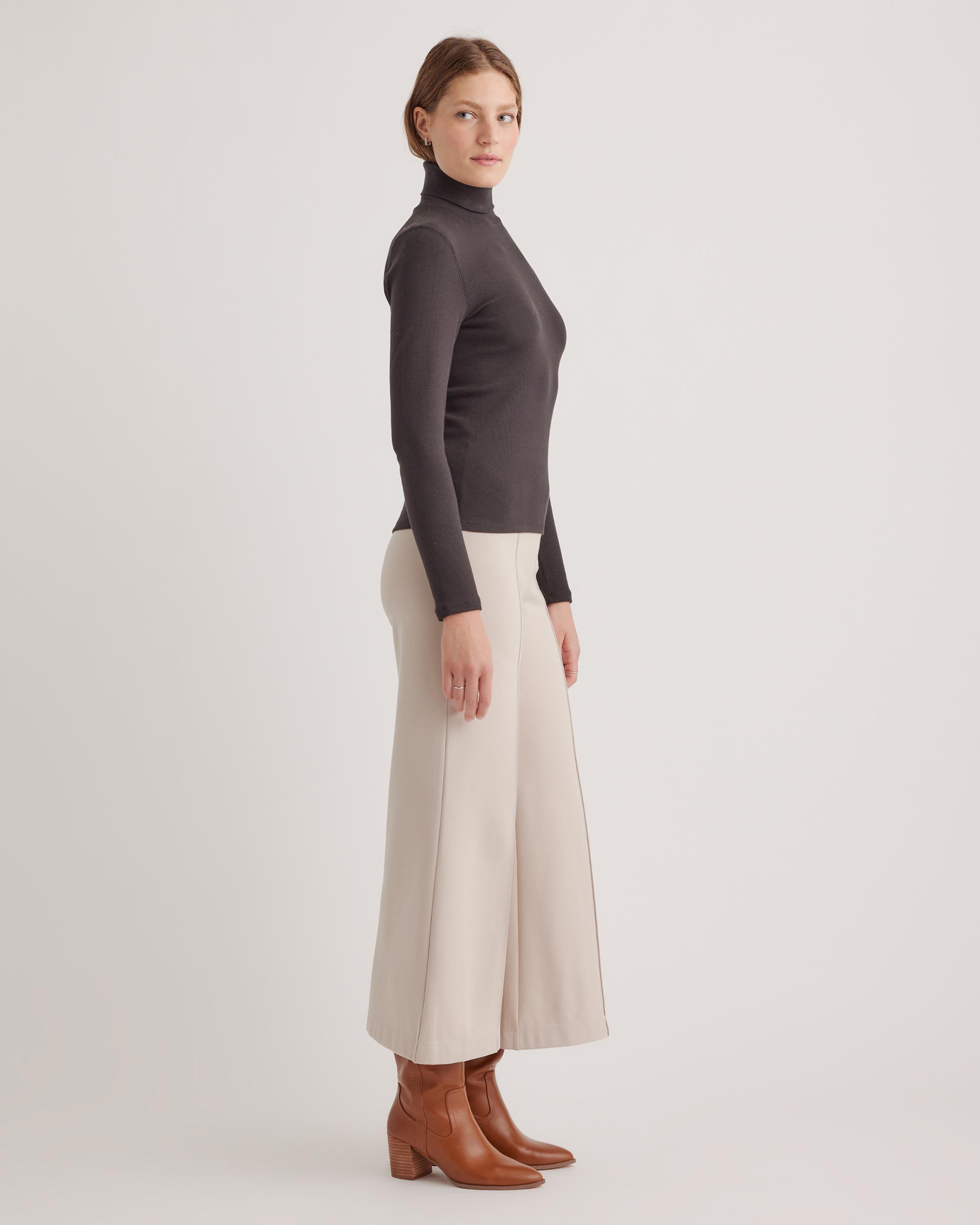 Quince | Women's Ultra-Stretch Ponte Super Wide Leg Ankle Pants Rayon Product Image