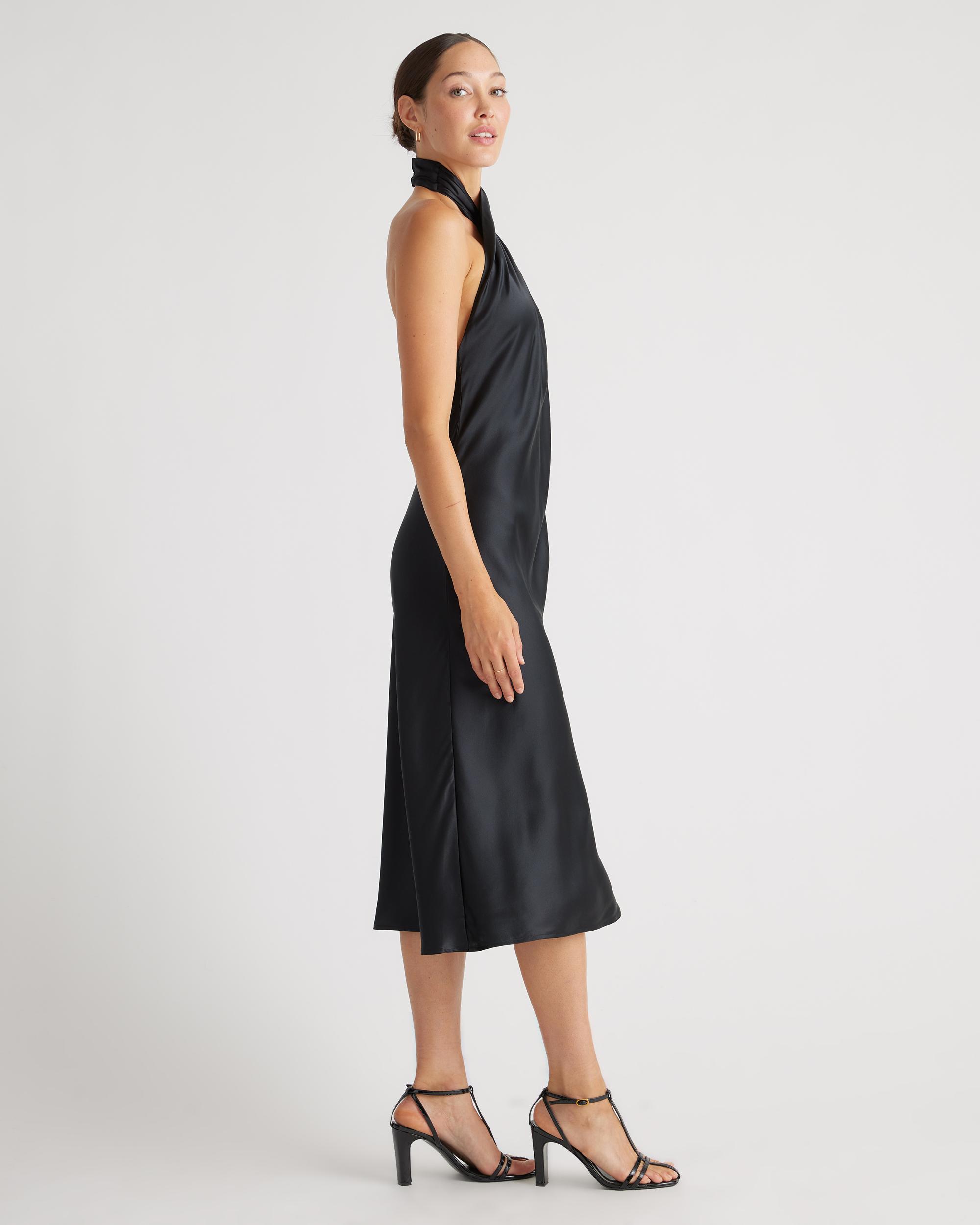 Quince | Women's Twist Halter Midi Dress Size XL, Mulberry Silk Product Image