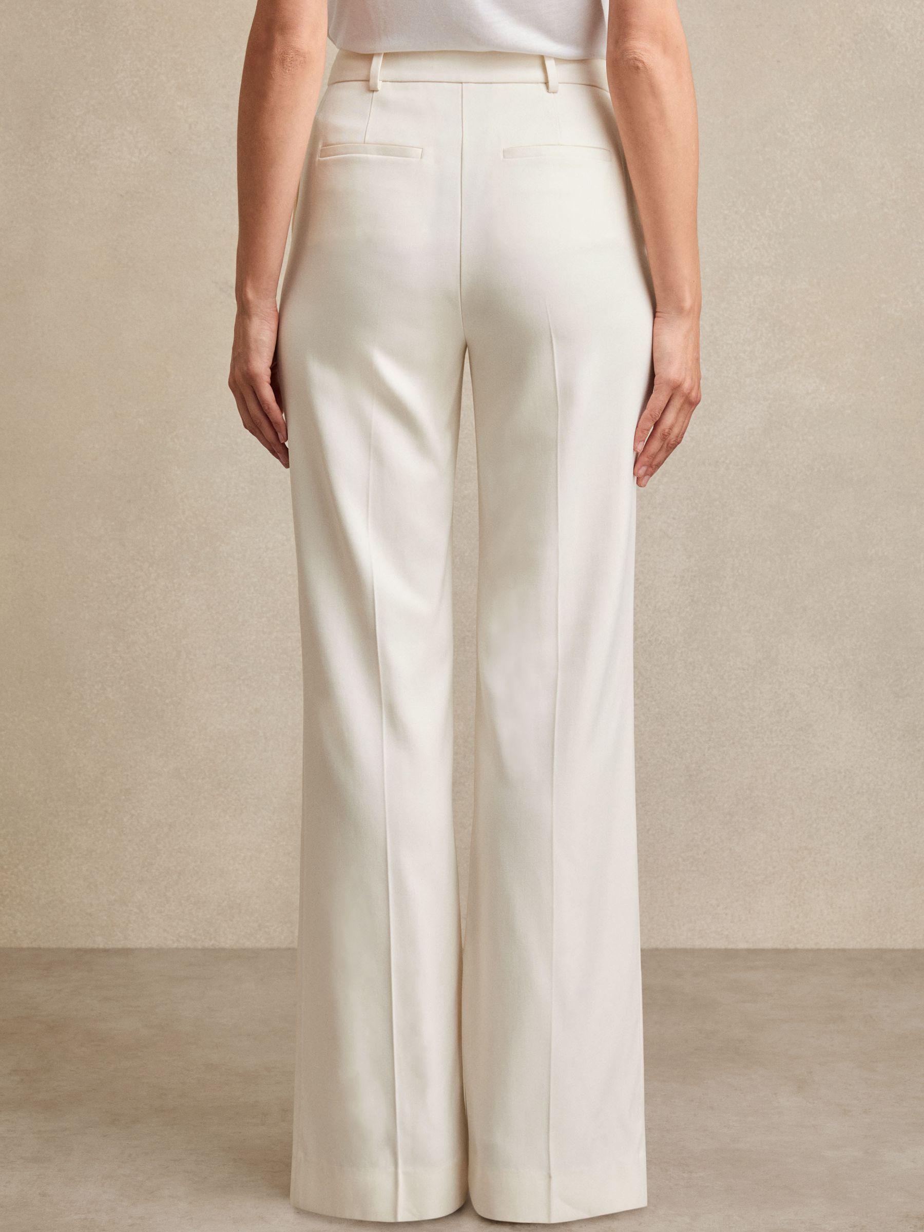 Wide-Leg Tailored Trousers in Cream Product Image