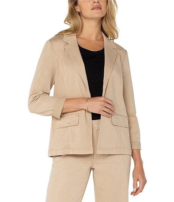 Liverpool Los Angeles Petite Size Stretch Sateen Notch Lapel Fitted Blazer Product Image