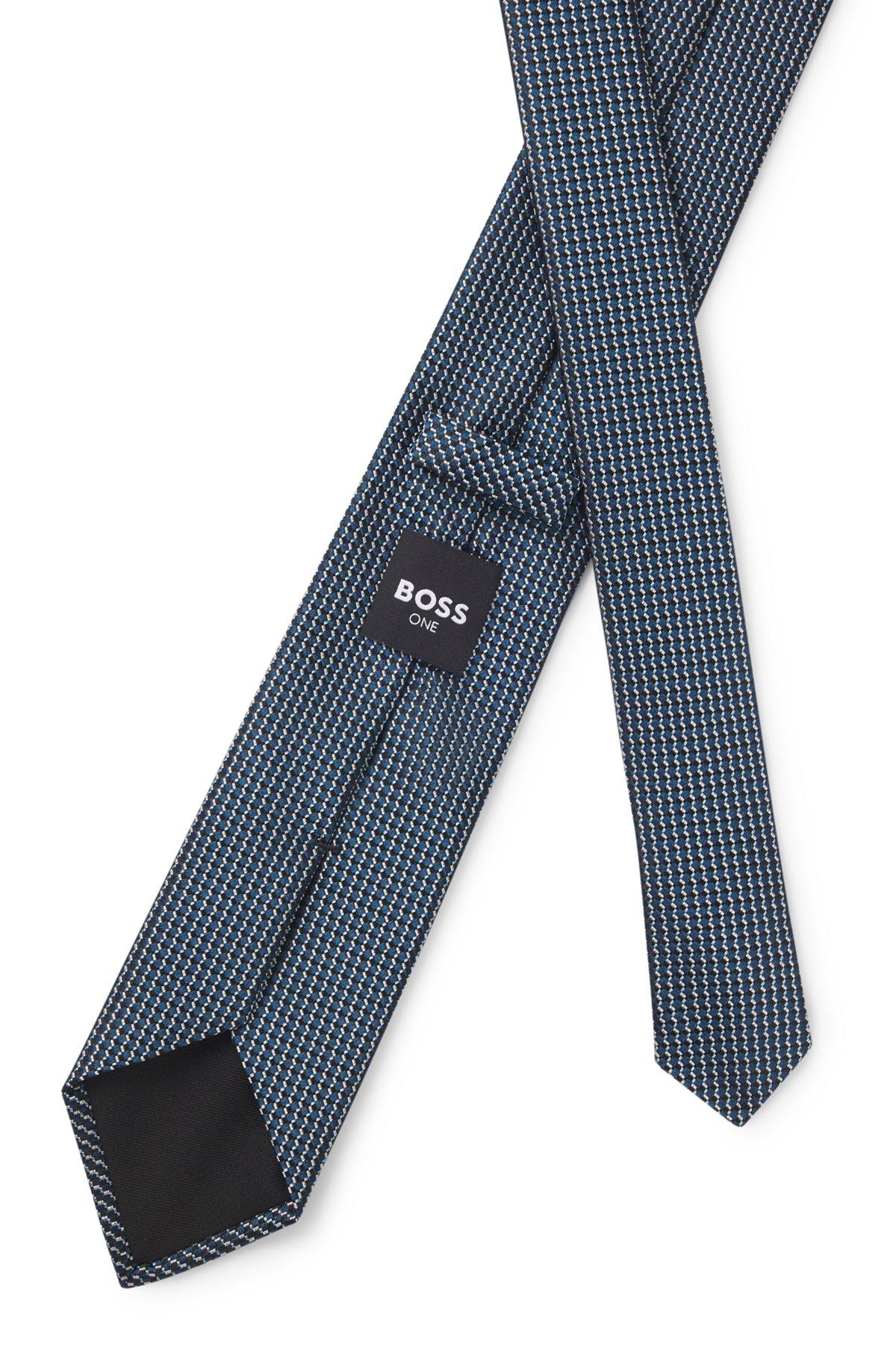 BOSS - Silk tie with micro pattern - Turquoise Product Image