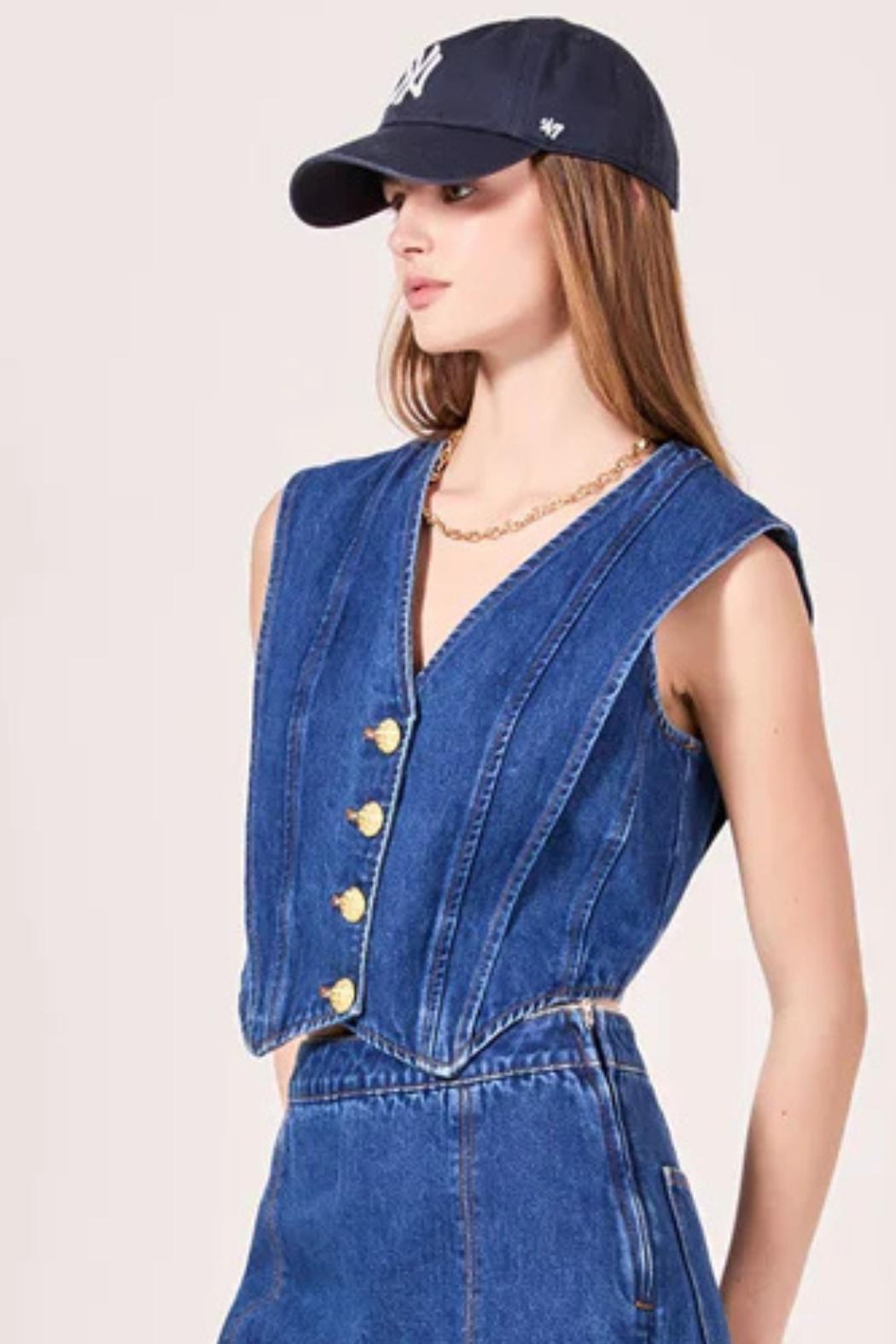 Sleeveless Denim Vest Product Image