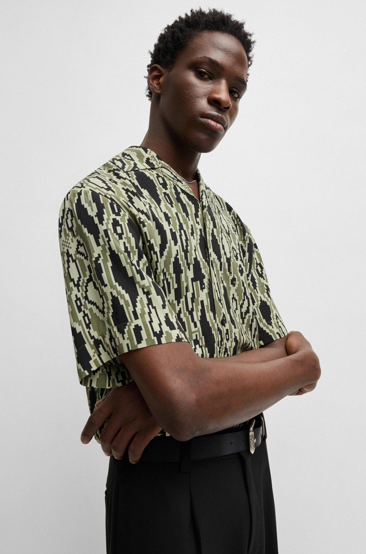 Oversize-fit shirt in python-print poplin Product Image