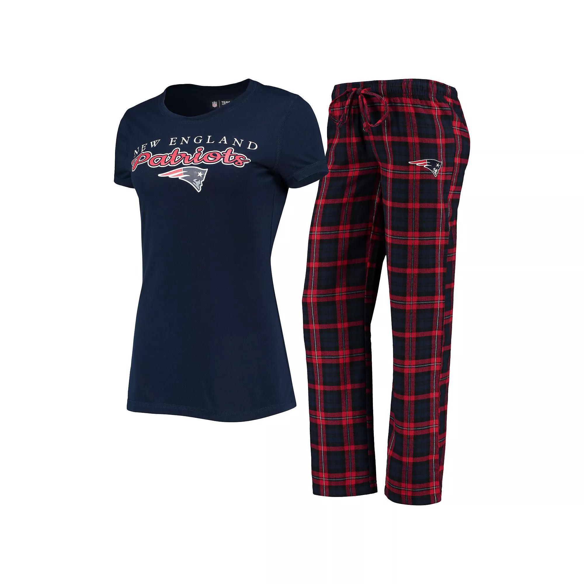 Women's Concepts Sport Navy/Red New England Patriots Logo T-Shirt & Pants Set, Size: 2XL, Blue Product Image