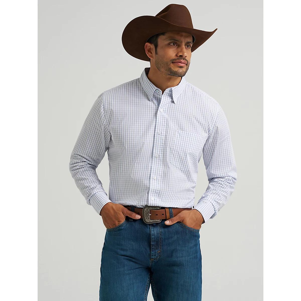 Men's Cody Johnson One Pocket Button Down Shirt in Sky Checks Product Image