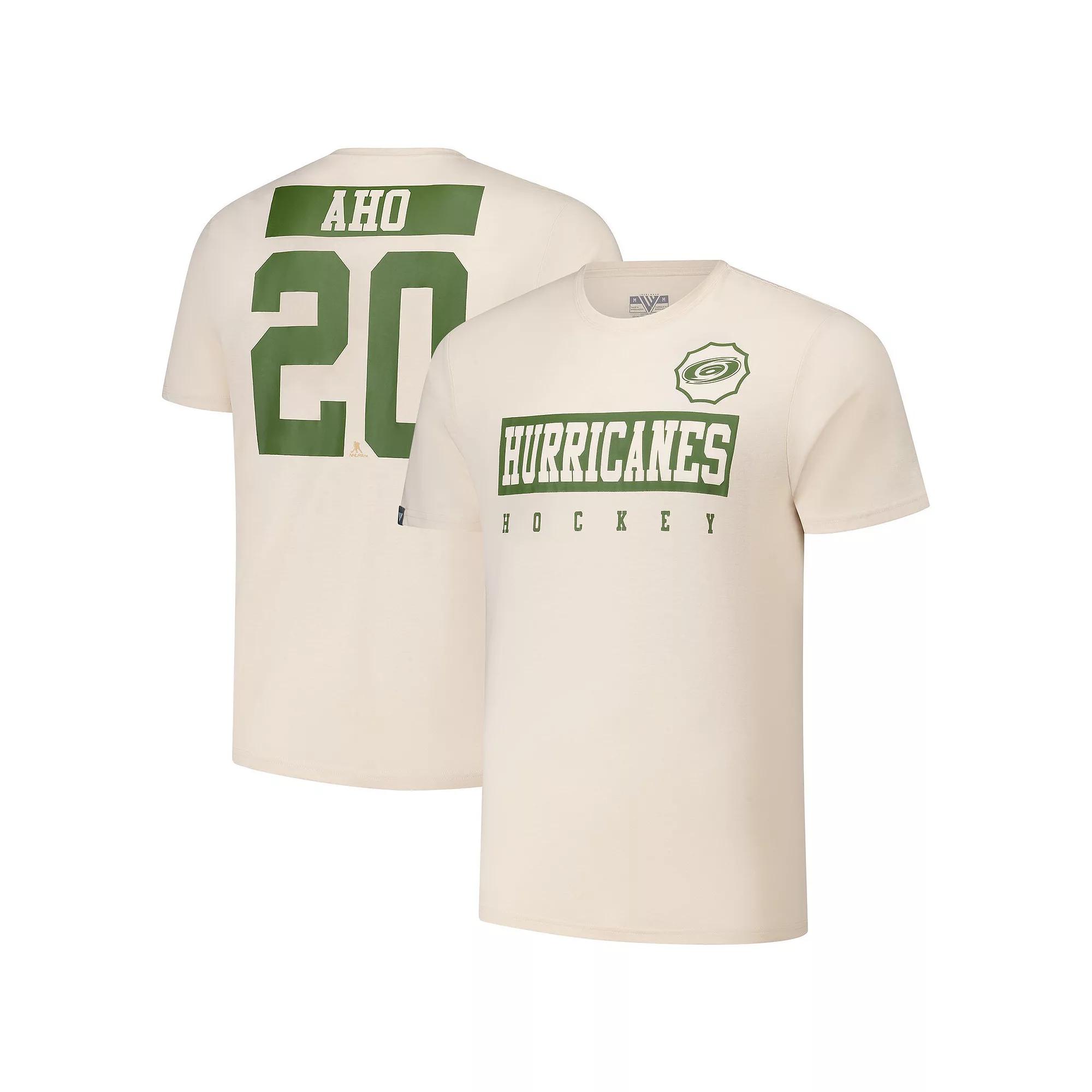 Men's Levelwear Sebastian Aho Khaki Carolina Hurricanes 2024 NHL Military Appreciation Richmond Delta Player Name & Number T-Shirt,  Product Image