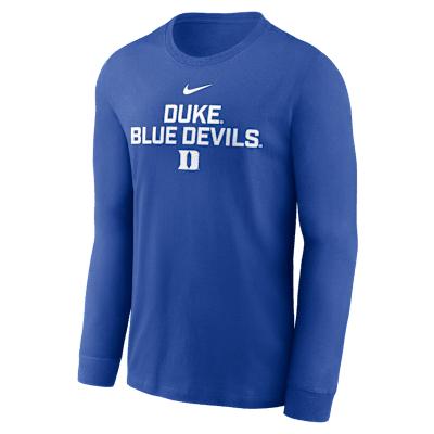 Duke Sideline Nike Mens Dri-FIT College Long-Sleeve T-Shirt | 02EW4EVDU-PGE Product Image