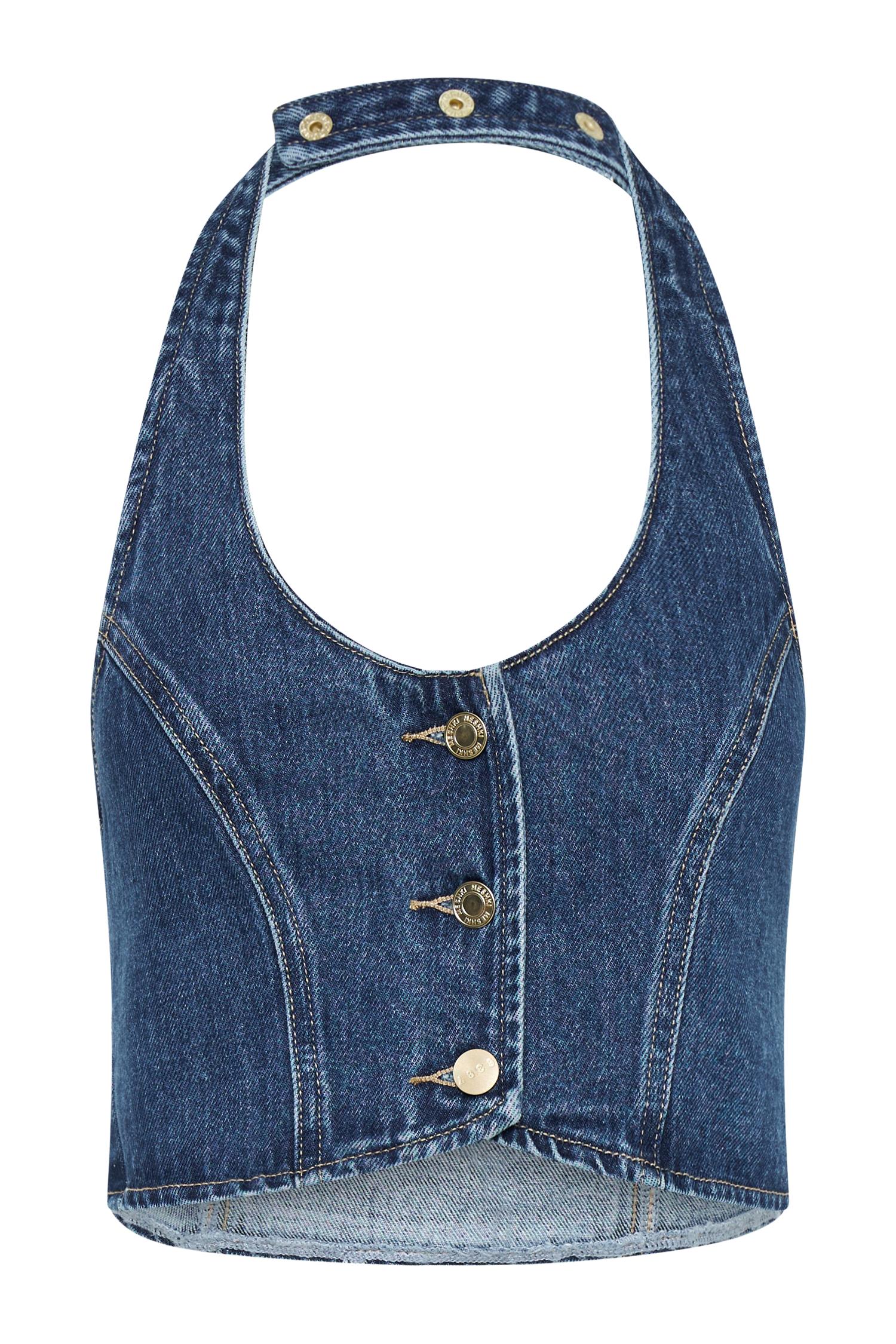 Kieryn Denim Vest - Dark Blue Product Image