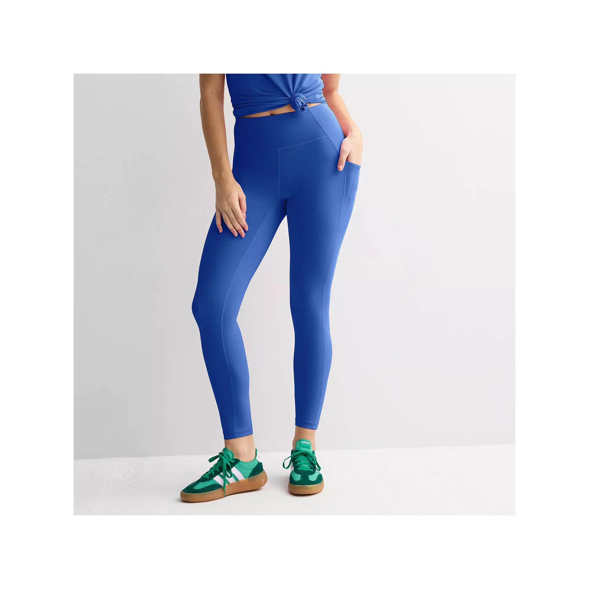 Women's Tek Gear® Ultrastretch Rib Pieced 7/8 Leggings in Regular & Plus Size, Size: 4XL, Tara Blue Product Image