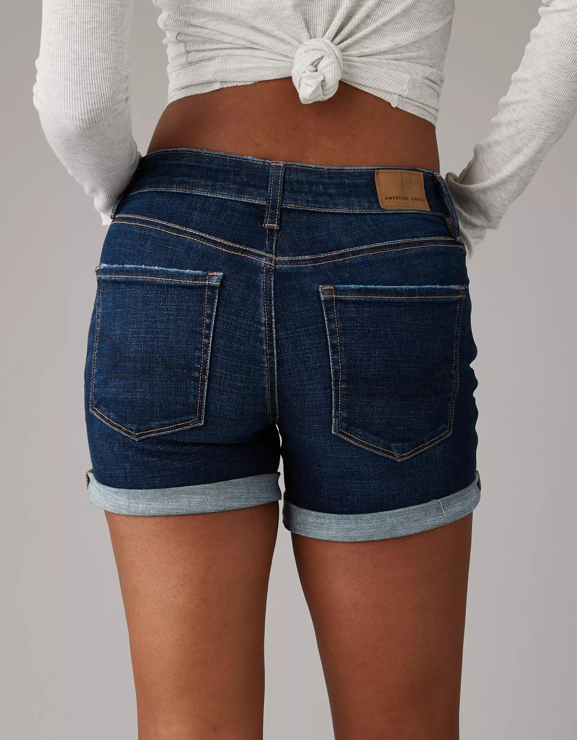 AE Next Level Low-Rise Denim Midi Short Product Image