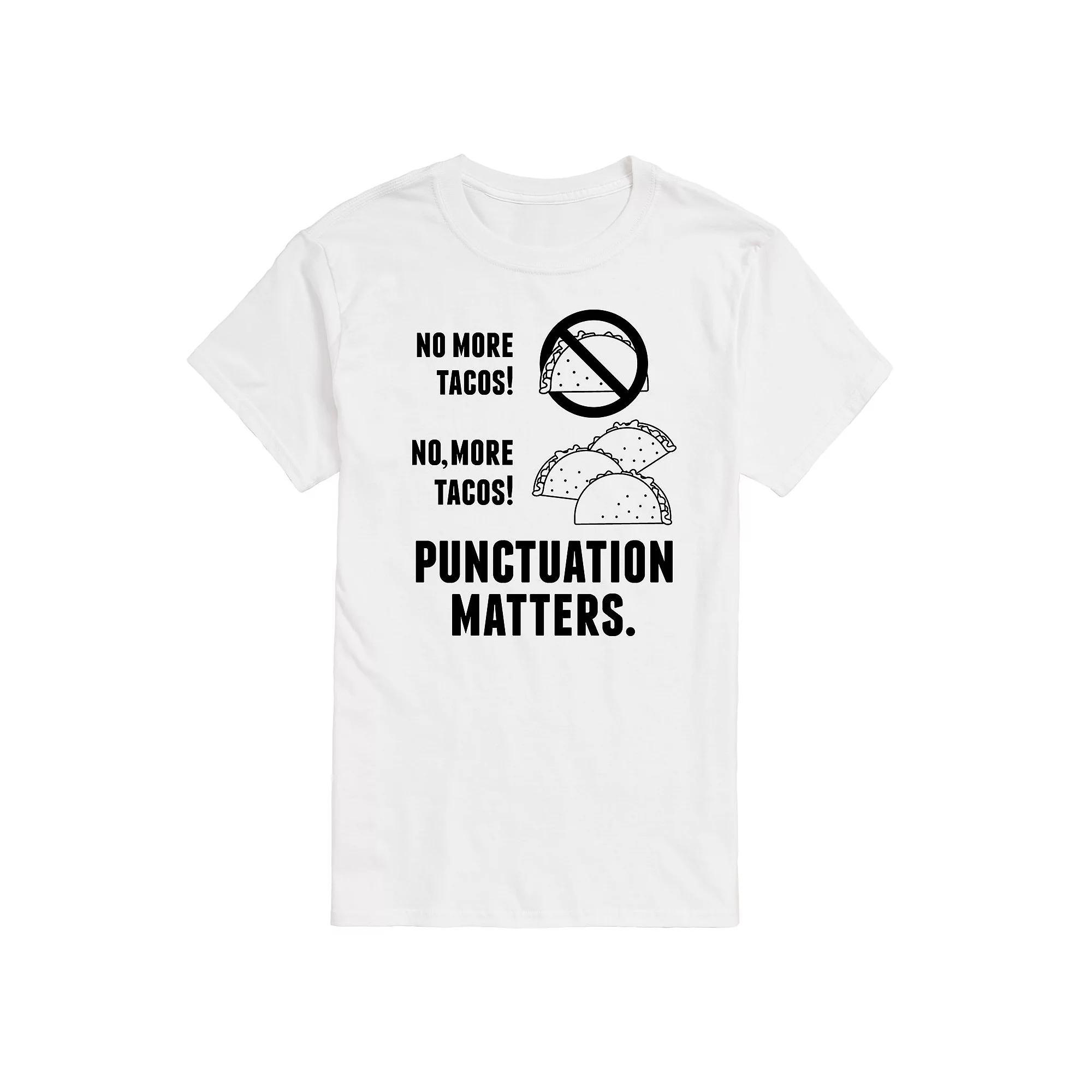 Big & Tall Tacos Puncuation Matters Tee, Men's,  Product Image