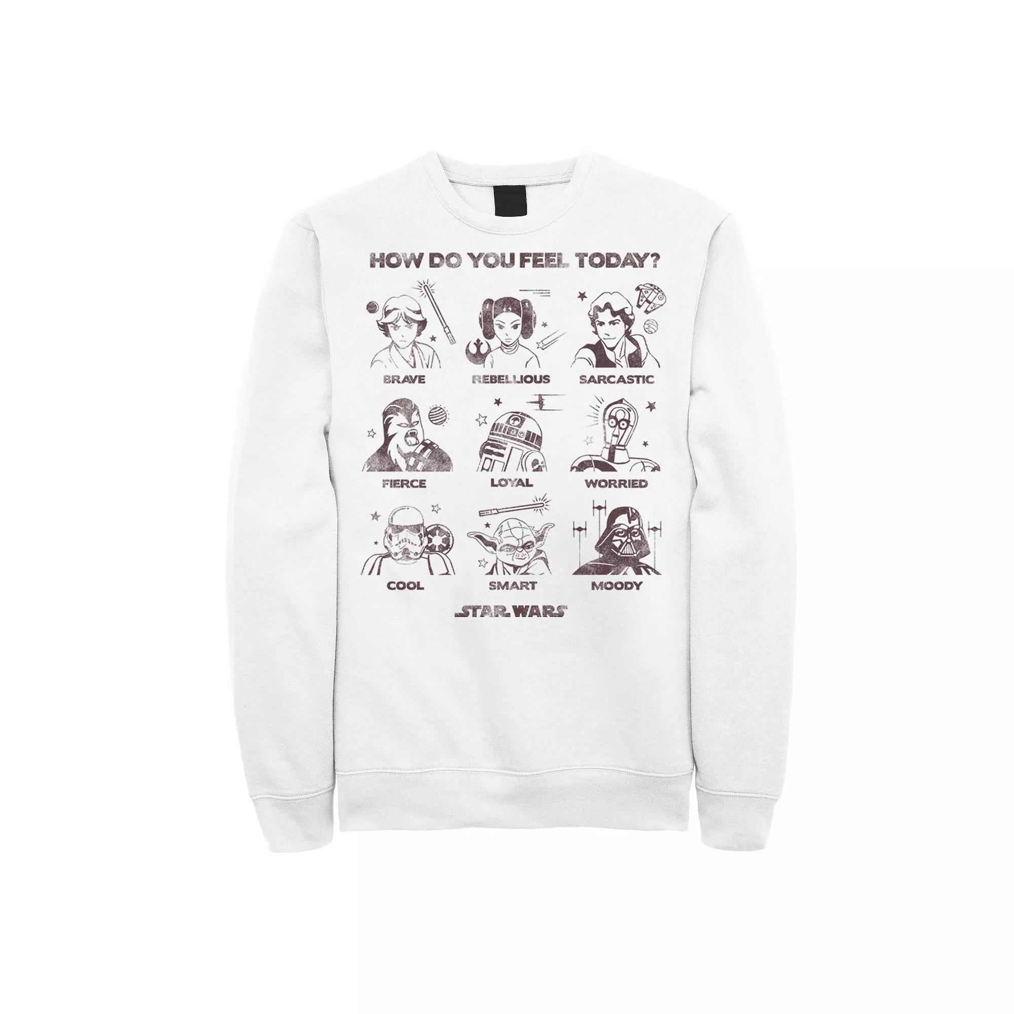 Men's Star Wars Feelings Group Poster Sweatshirt, Size: Medium, White Product Image