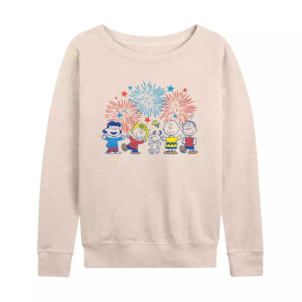 Women's Peanuts Fireworks French Terry Long Sleeve Tee,  Product Image