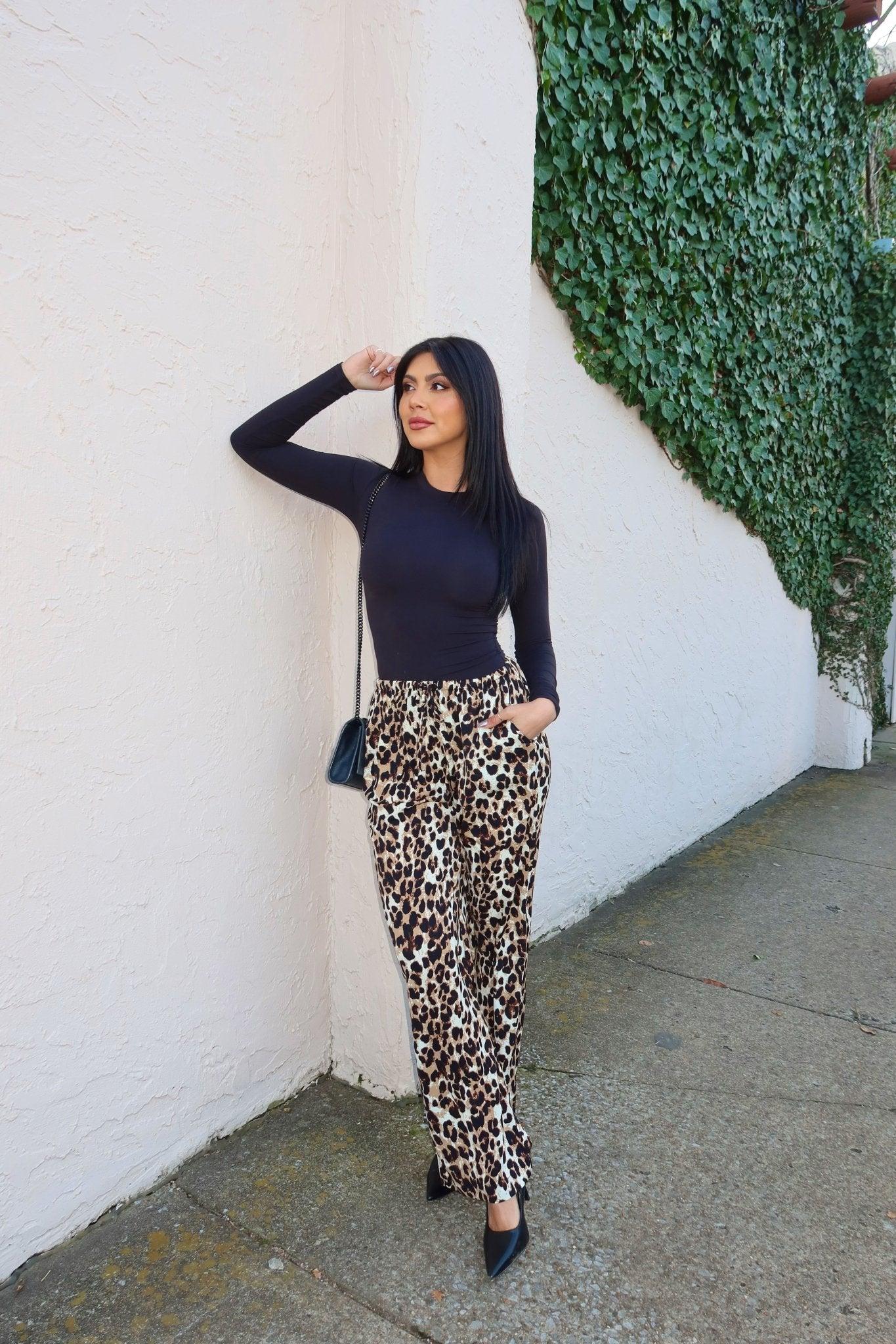 Brown Leopard Print Wide Leg Pants - FINAL SALE Product Image