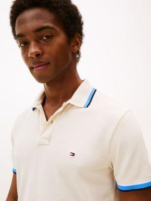 Slim Fit Stripe-Cuff Stretch Pique Polo Product Image