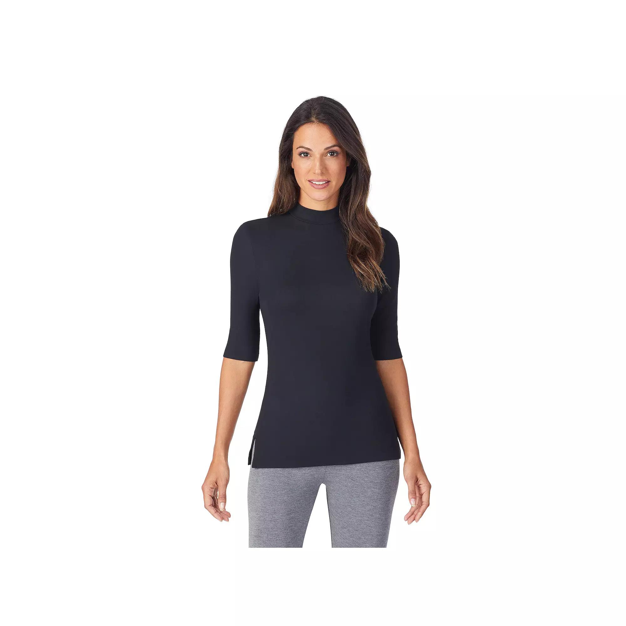 Women's Cuddl Duds® Softwear with Stretch Elbow Sleeve Mockneck Top,  Product Image