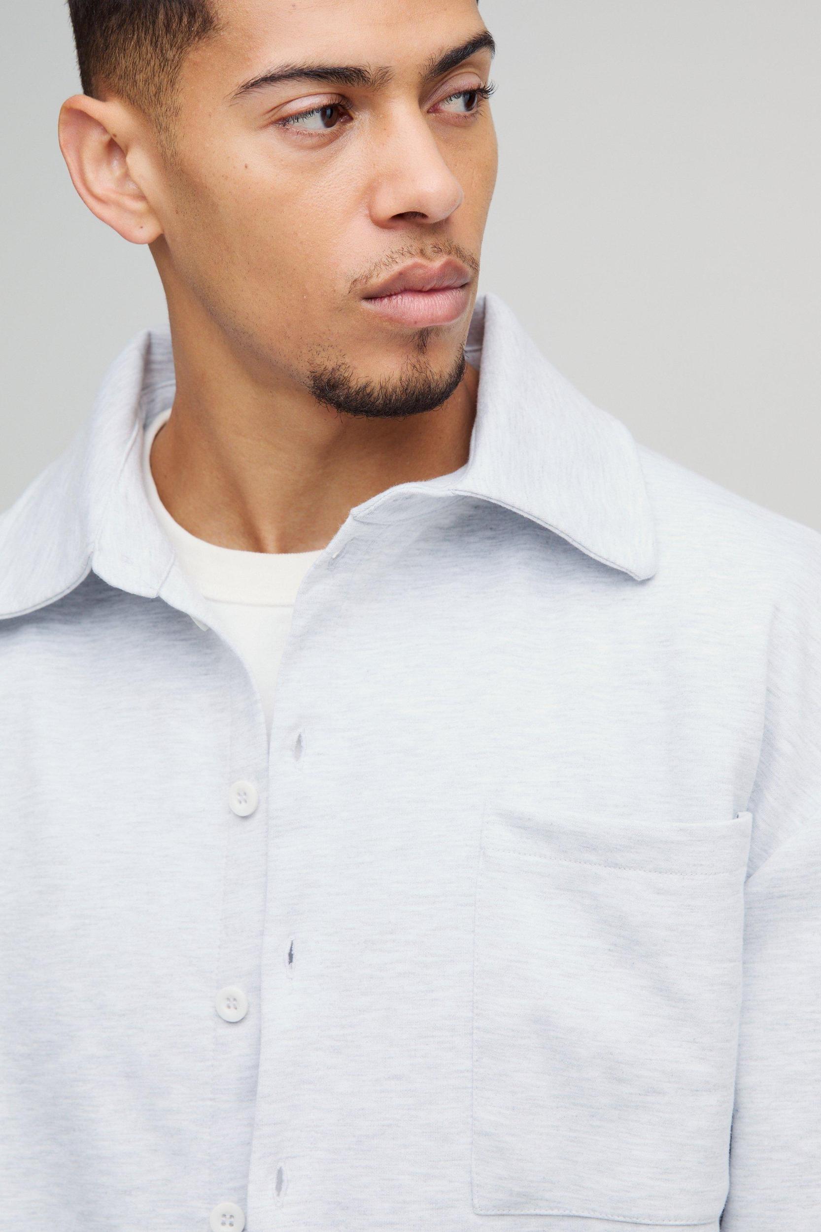 Regular Fit Scuba Shirt Jacket | boohooMAN USA Product Image