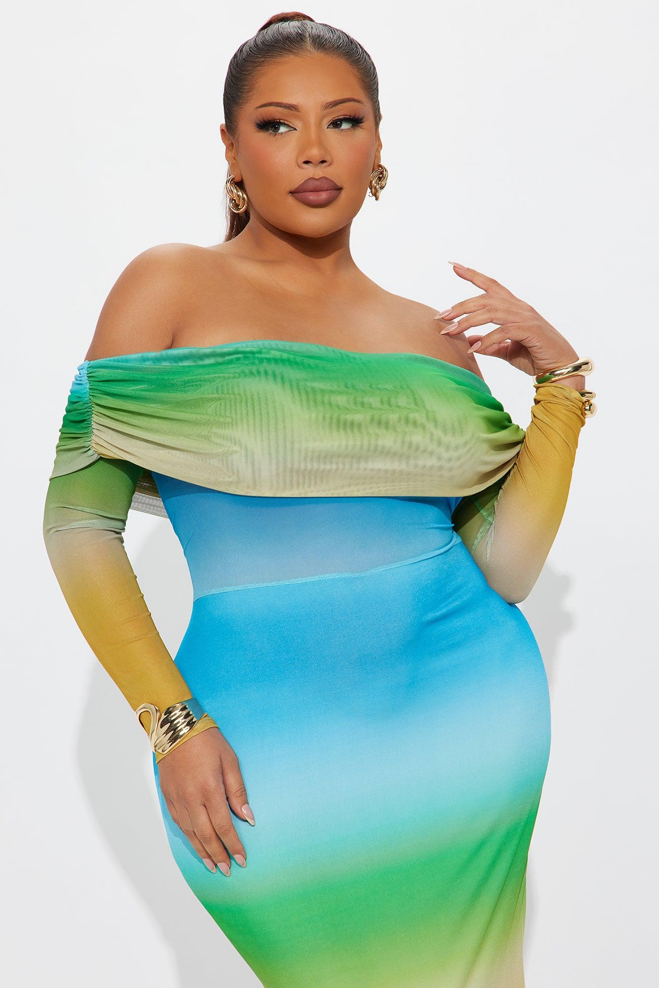 Sunset Walks Ombre Maxi Dress - Blue/combo Female Product Image