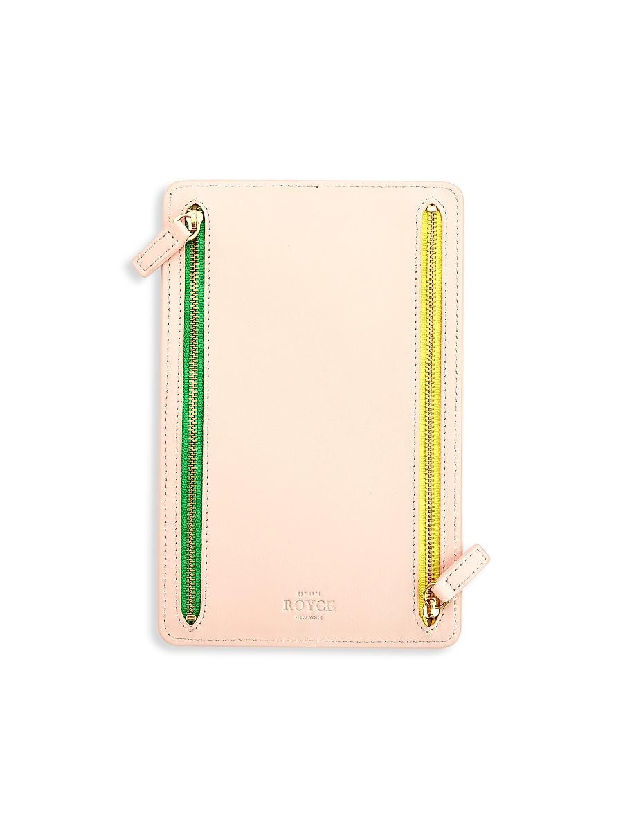 Womens RFID-Blocking 4-Zip Leather Travel Organizer Product Image