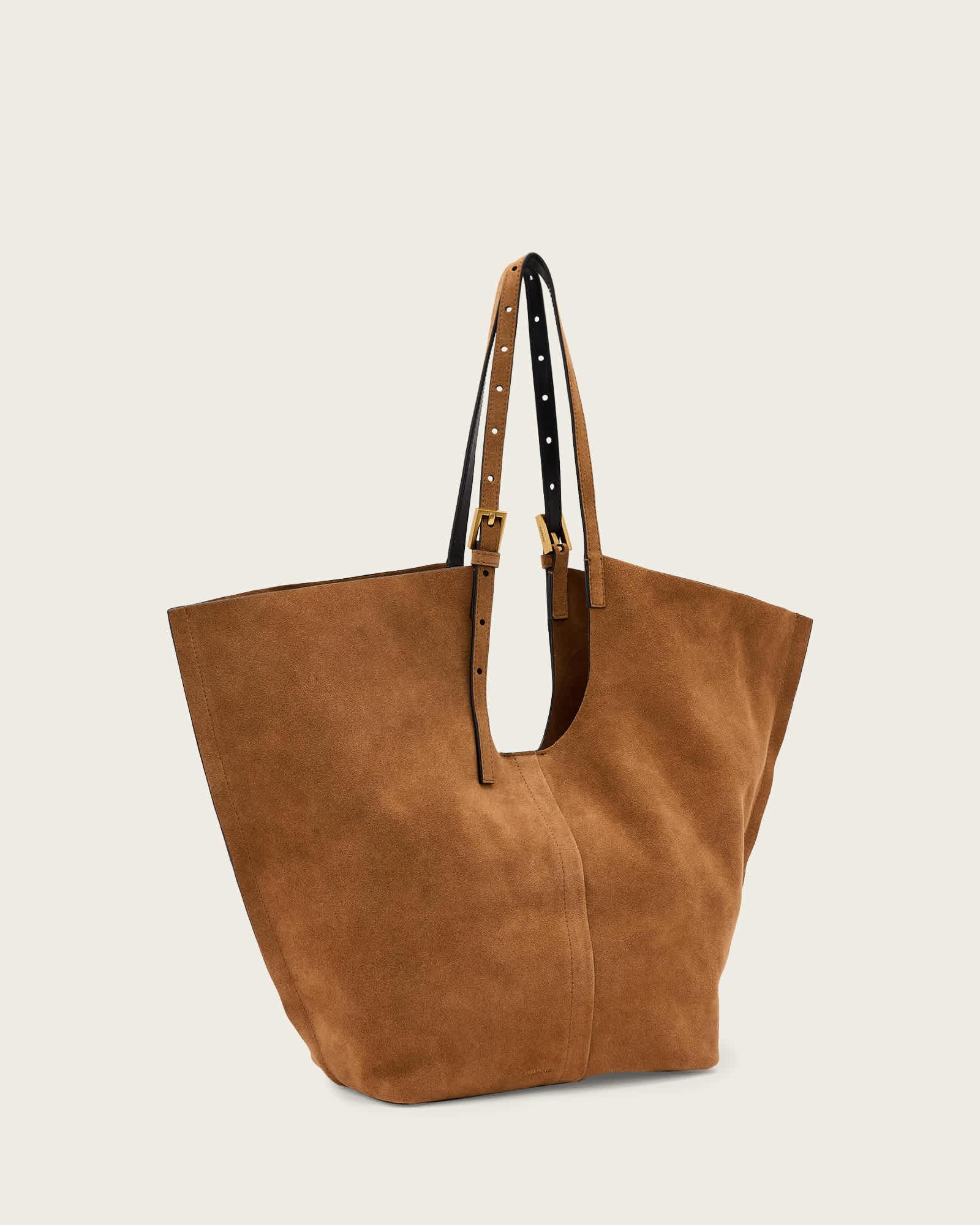 Ara Suede Tote Bag ARIZONA TAN BROWN | ALLSAINTS US Product Image