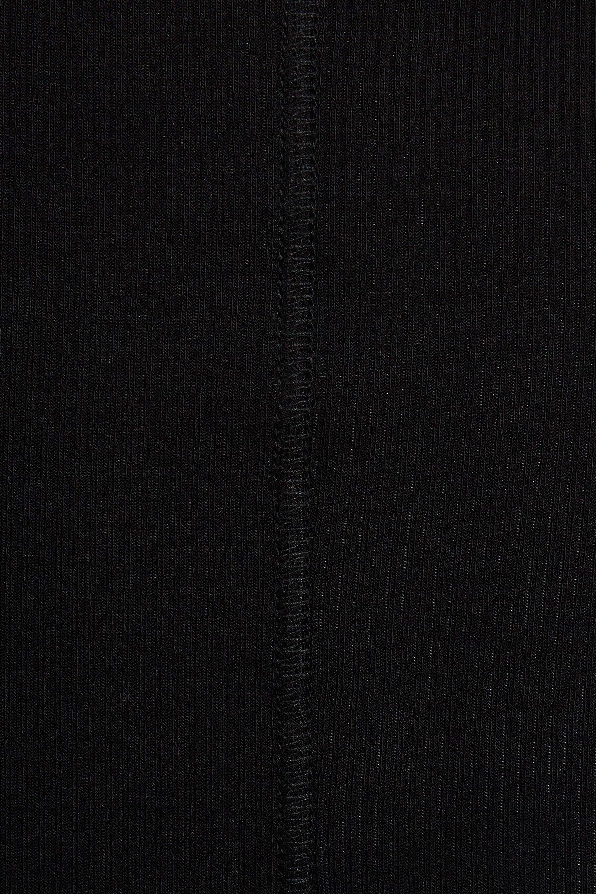 Ribbed Seamed Long Sleeve Crewneck Top Product Image